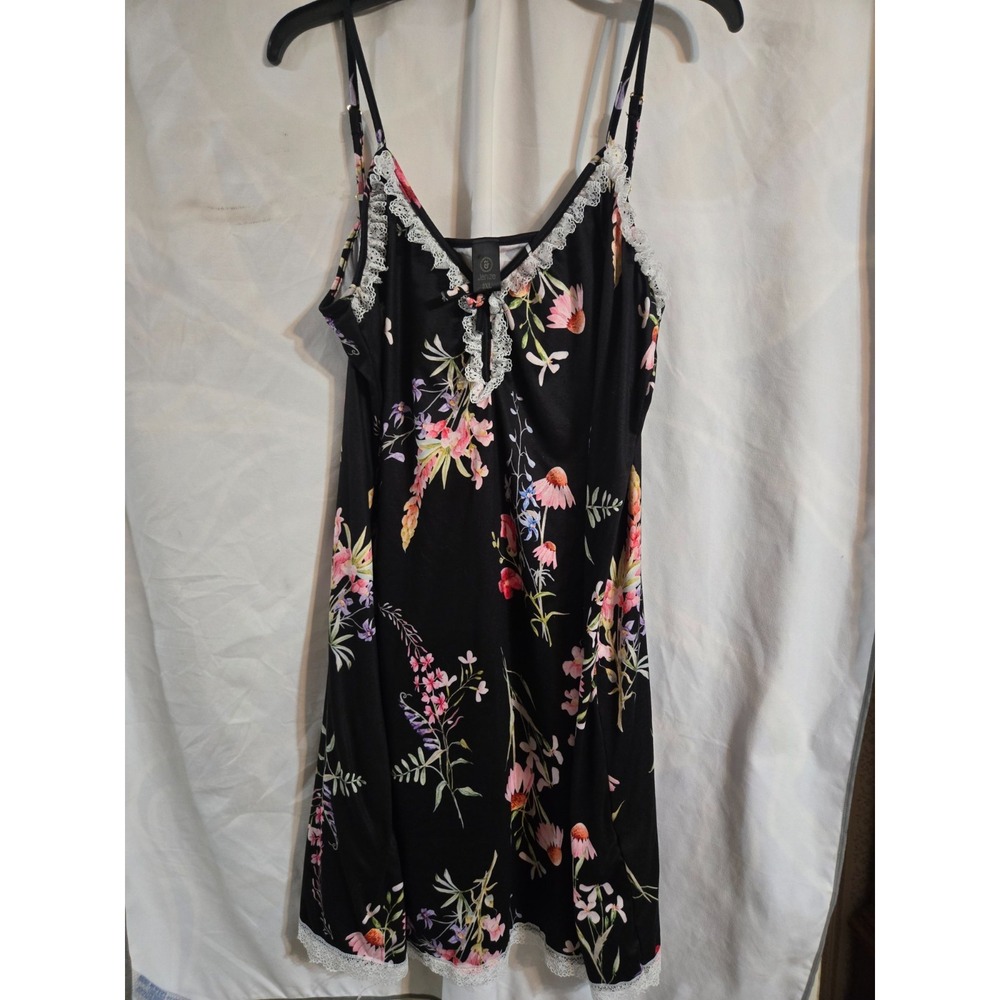 Women's Jenize sleeveless nightgown Black floral print 3XL
